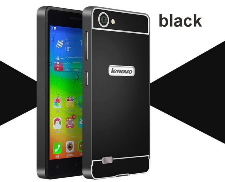 Добави още лукс Бъмпъри за телефони Луксозен алуминиев бъмпър за Lenovo Vibe X2 с черен твърд гръб